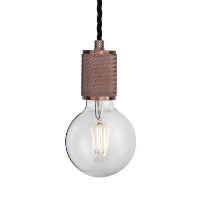 Knurled Edison Pendant Light - 1 Wire - Bronze - Ceiling Lights - Industville Lighting UK