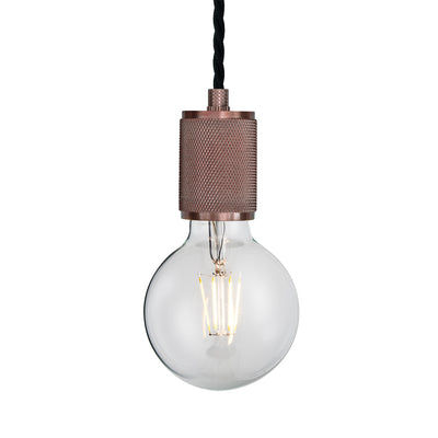 Bronze Knurled Edison Pendant Light with 1 Wire