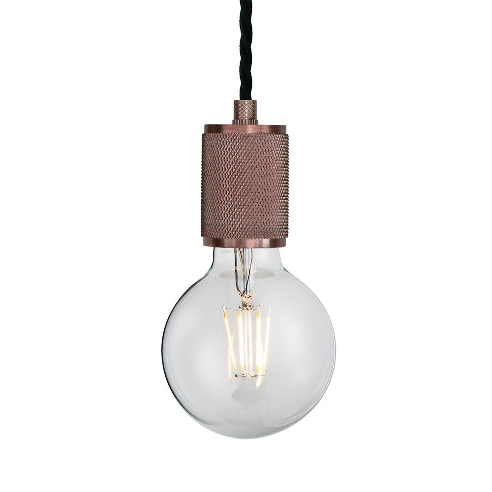 Bronze Knurled Edison Pendant Light with 1 Wire
