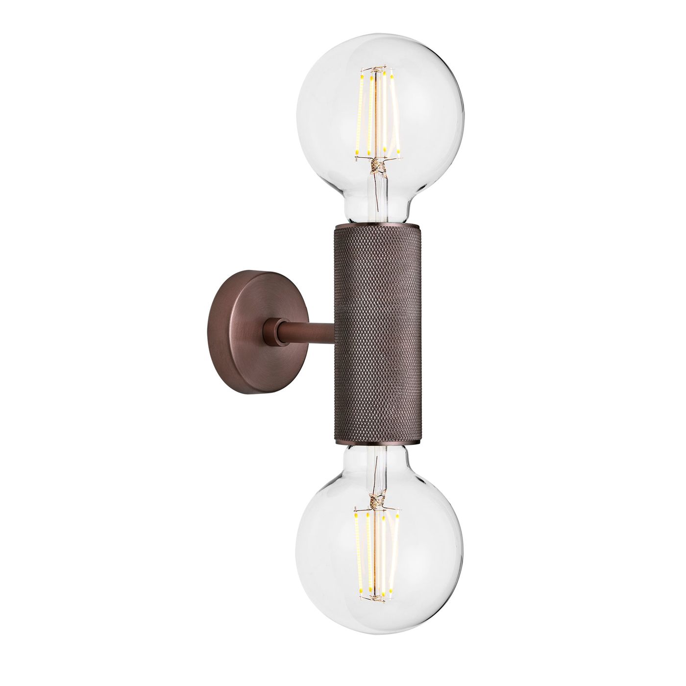 Knurled Edison Double Wall Light, Product code is KN-EDWL-BZ