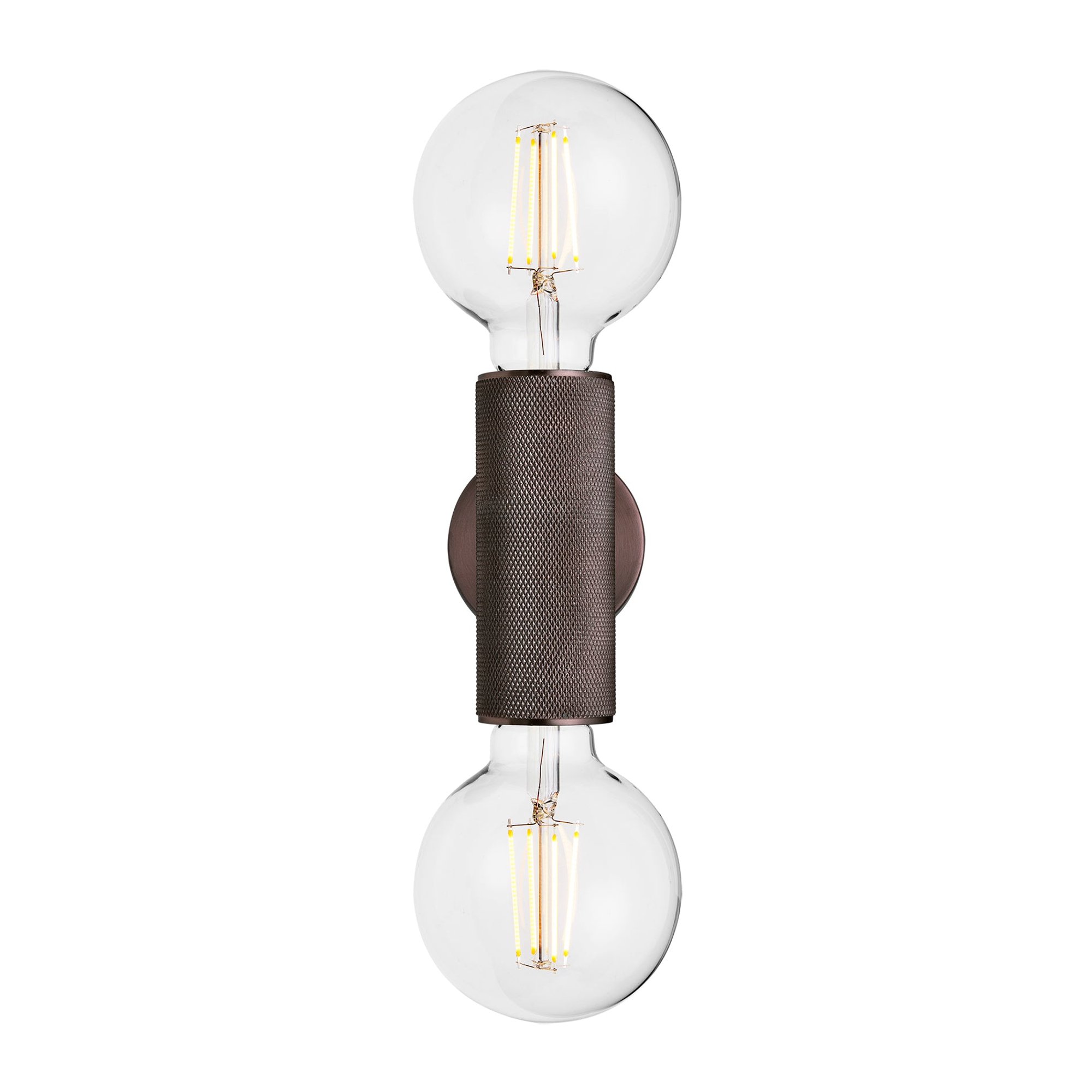 Knurled Edison Double Wall Light, Product code is KN-EDWL-BZ