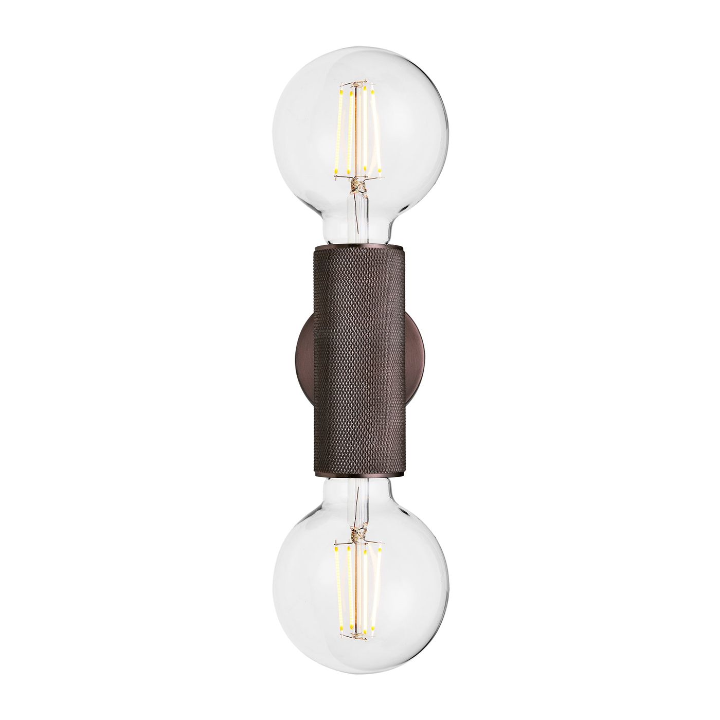 Knurled Edison Double Wall Light, Product code is KN-EDWL-BZ