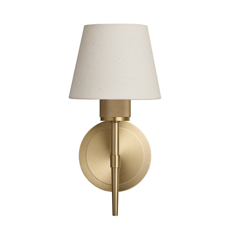 Knurled Empire Torch Wall Light - Light Natural Cotton - Brass - Modern & Contemporary Wall Lights - Industville Lighting UK