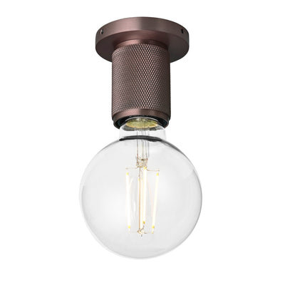 Knurled Edison Spotlight - Low Ceiling Semi-Flush Mount Lights - Industville Lighting UK