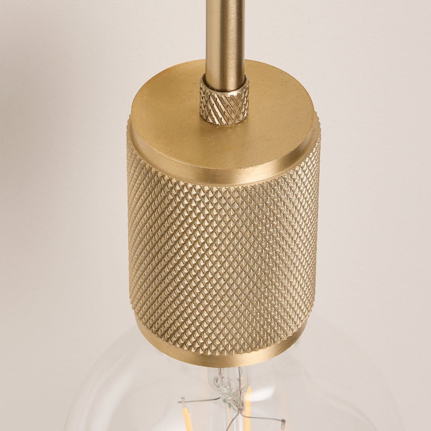 Brass Knurled Edison Wall Light - Industville KN-EWL-B