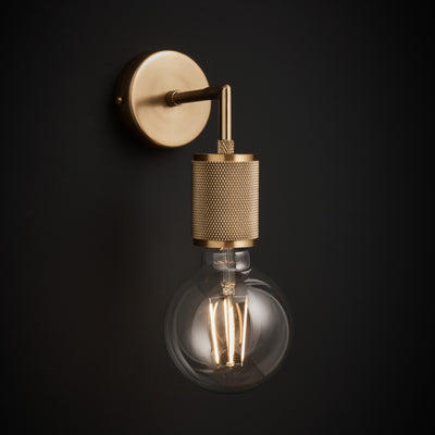 Brass Knurled Edison Wall Light - Industville KN-EWL-B