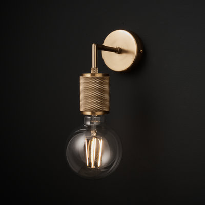 Knurled Edison Wall Light - Brass Lights - Industville Lighting UK