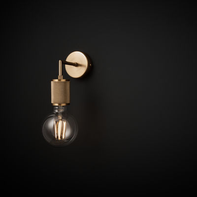 Brass Knurled Edison Wall Light - Industville KN-EWL-B