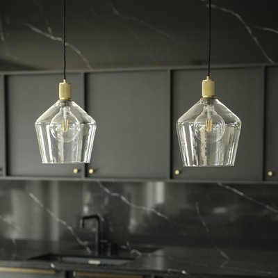 Knurled Glass Schoolhouse Pendant - 10 Inch - Glass Lighting - Industville Lighting UK