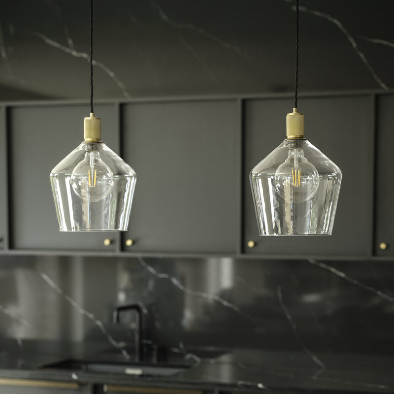 Knurled Glass Schoolhouse Pendant - 10 Inch - Hallway Lights - Industville Lighting UK