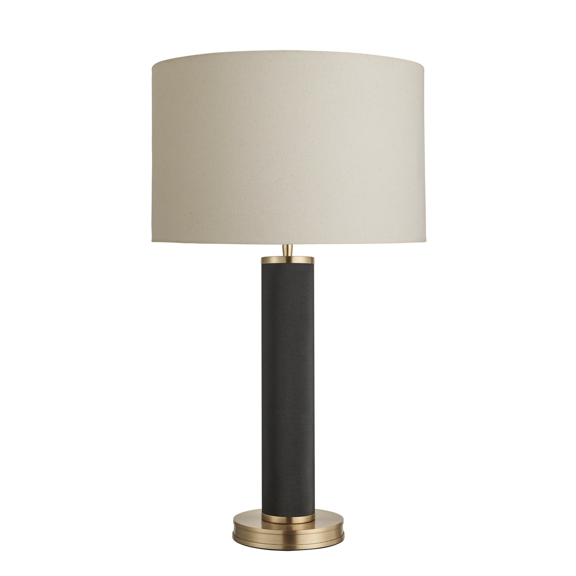 Knurled Pillar Table Lamp - Black