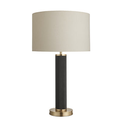 Knurled Pillar Table Lamp - Matt Black Lights - Industville Lighting UK