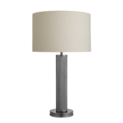 Knurled Pillar Table Lamp - Pewter - Lamps - Industville Lighting UK