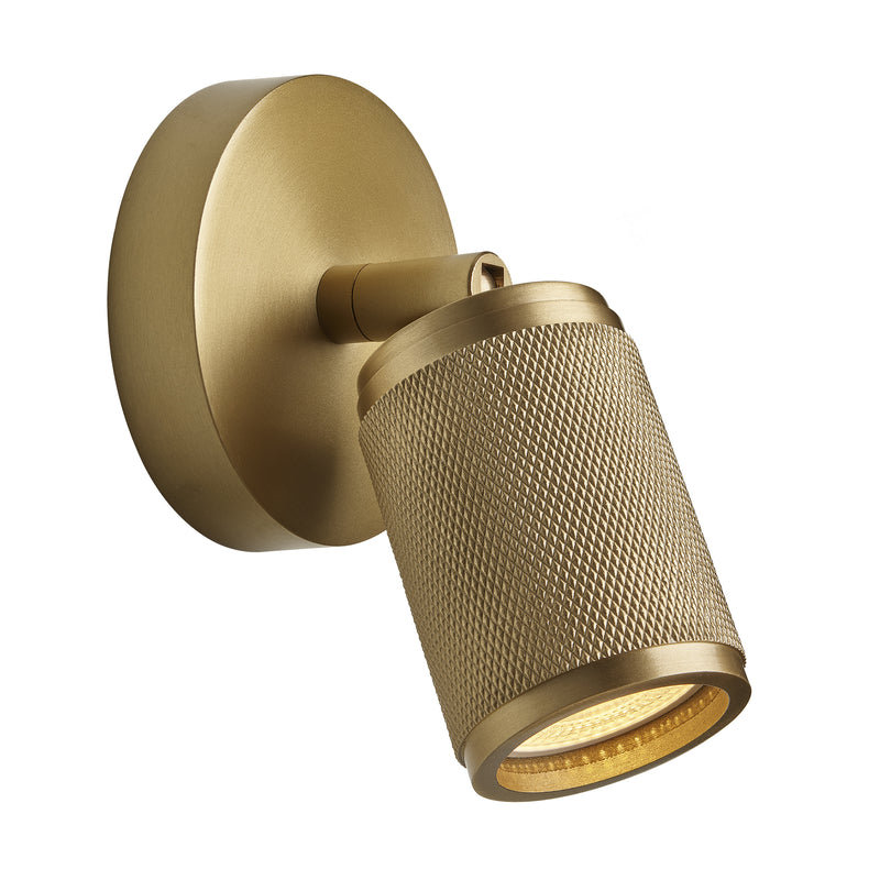 Knurled Spotlight - Single - Brass - New In Lighting - Industville Lighting UK
