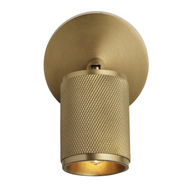 Knurled Spotlight - Single - Brass Finish - Wall Lights - Industville Lighting UK