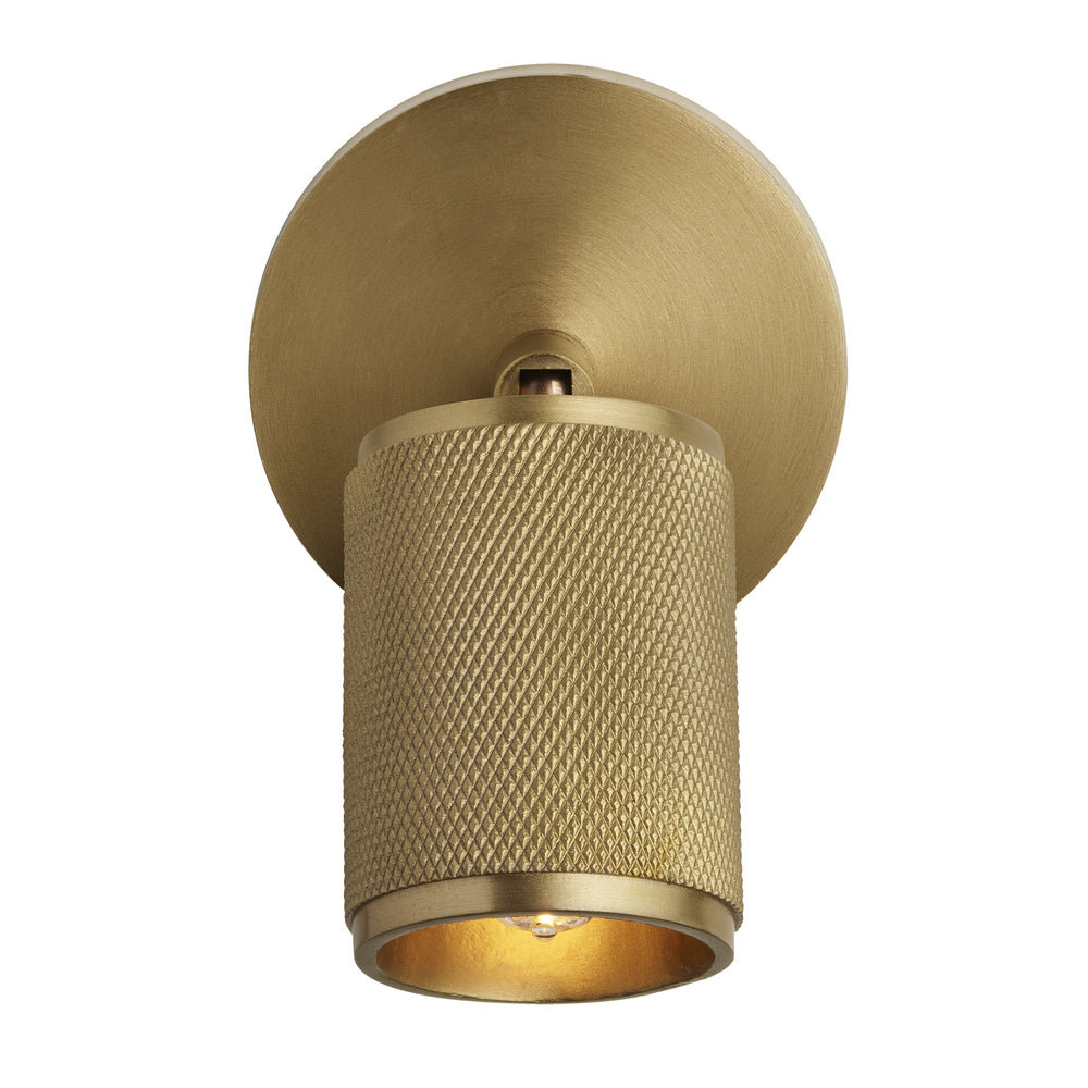 Knurled Brass Single Spot Light