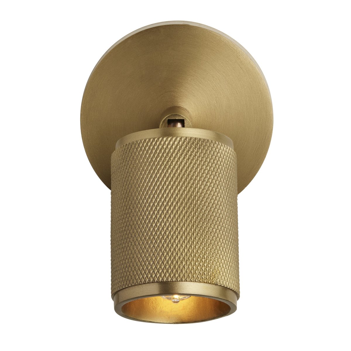 Knurled Brass Single Spot Light