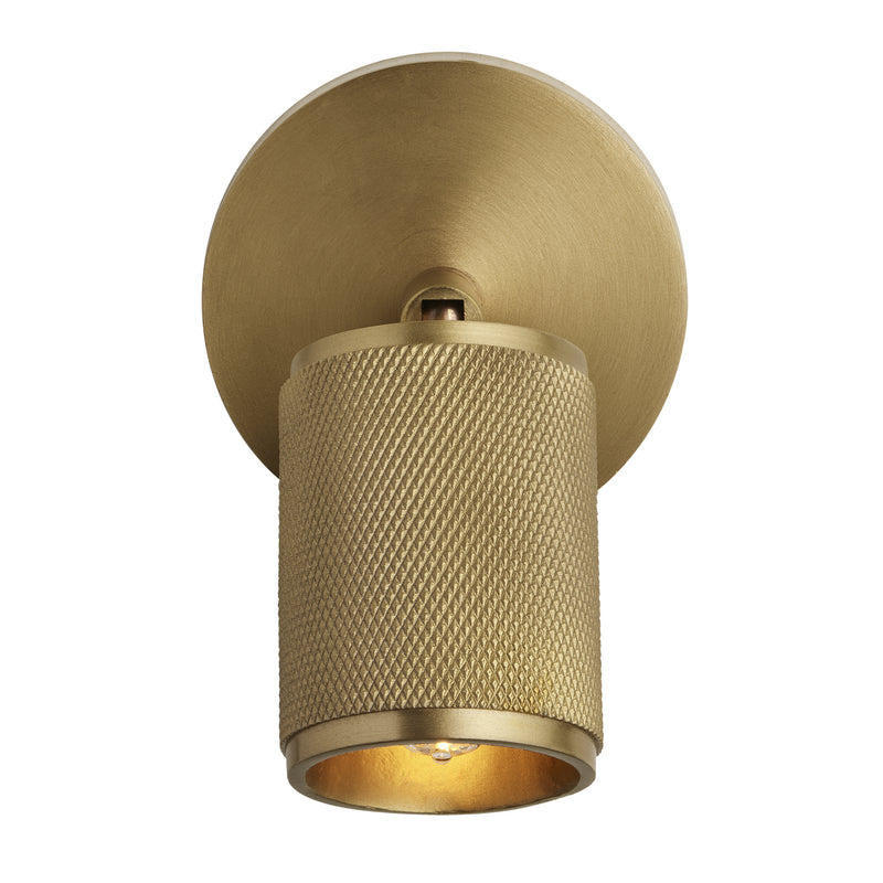Knurled Brass Single Spot Light