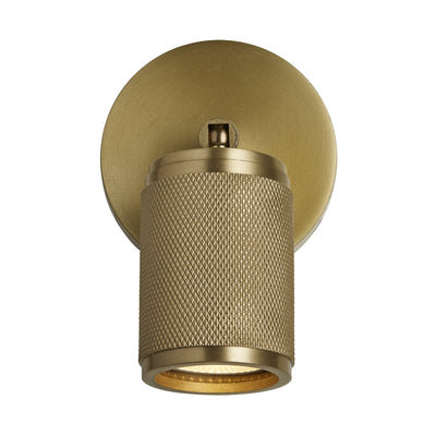 Knurled Spotlight - Single - Brass - Low Ceiling Semi-Flush Mount Lights - Industville Lighting UK