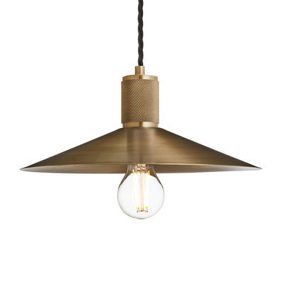 Knurled Slope Pendant Light  - Brass - Brass Lights - Industville Lighting UK