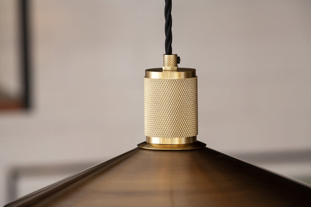 Knurled Slope Pendant Light  - Brass