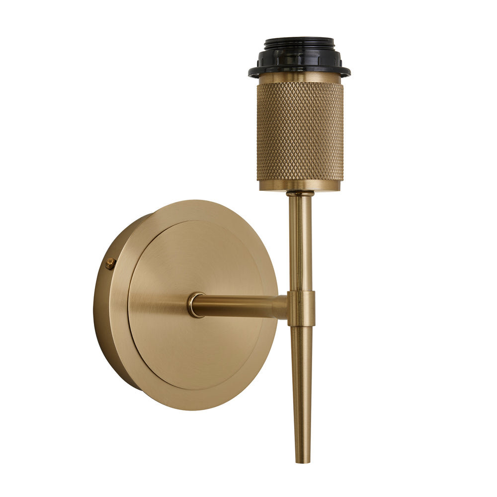 Knurled Brass Torch Wall Light Holder
