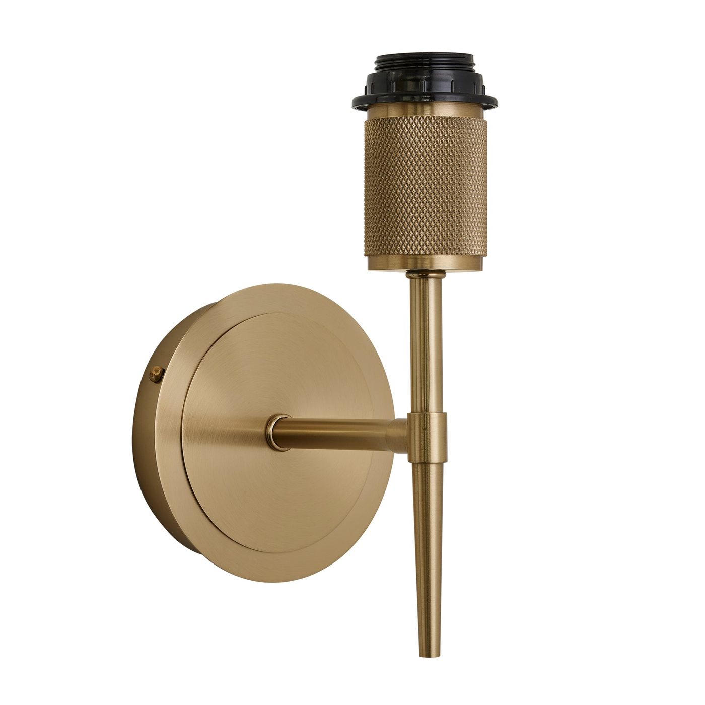 Knurled Brass Torch Wall Light Holder