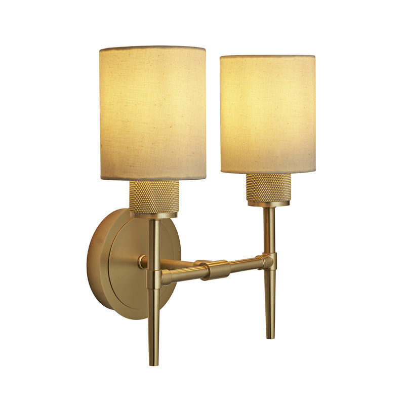 Knurled Cylinder Torch Double Wall Light - Light Natural Cotton - Voucher Applicable - Industville Lighting UK
