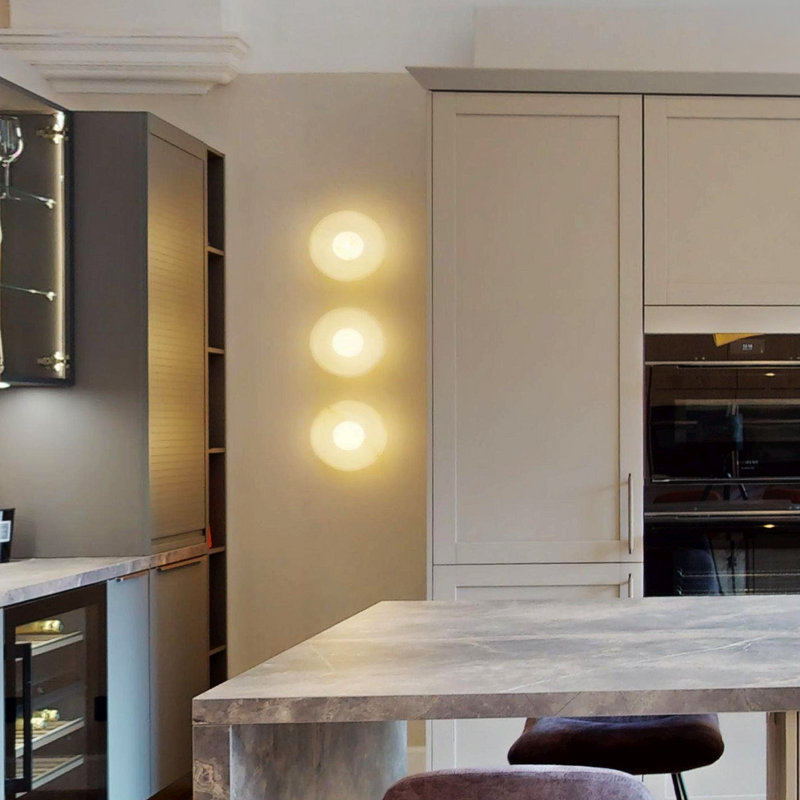 Alabaster Stone Diffuser Wall Light - 10 inch - White - Stone Lighting - Industville Lighting UK