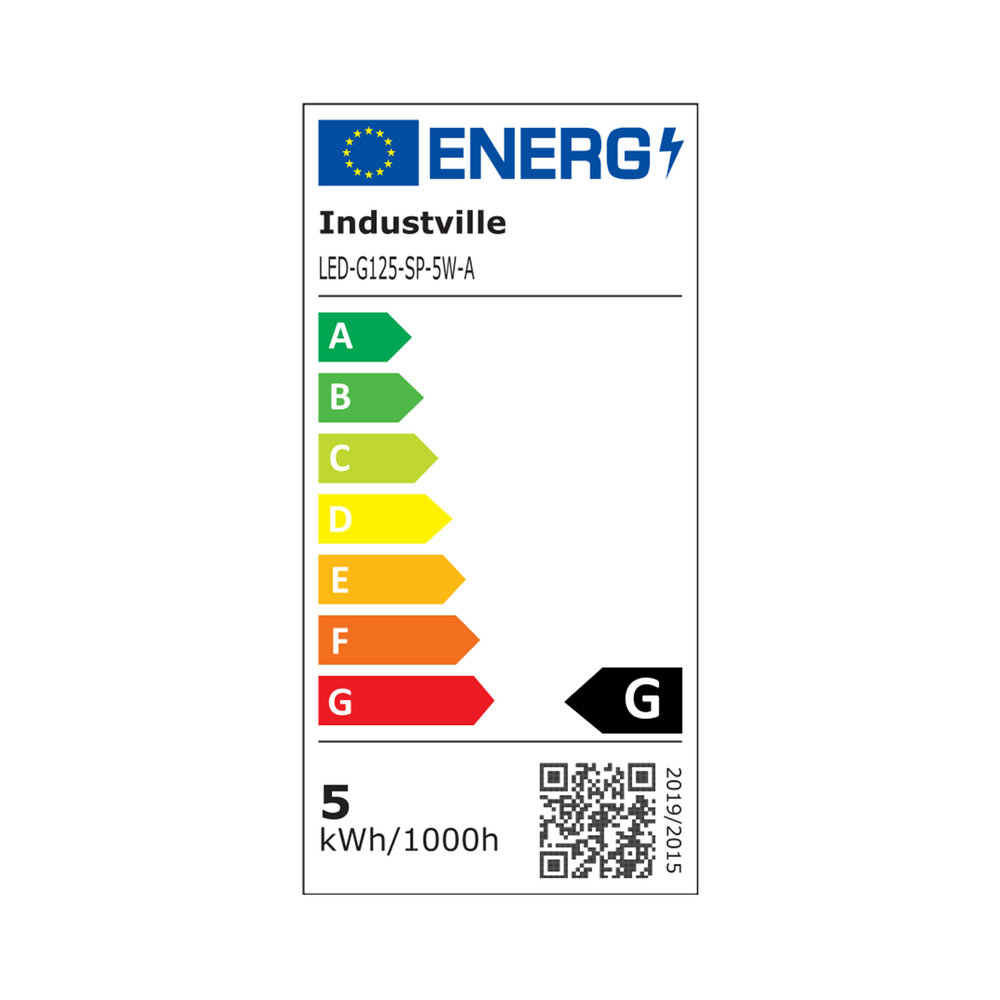 Vintage LED Spiral  Edison Bulb - 5W E27 Globe G125 Industville, Product Code LED-G125-SP-5W-A