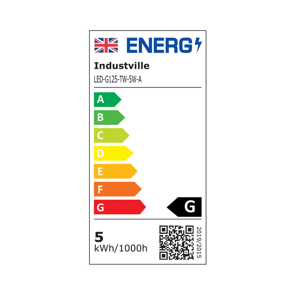 LED Twisted Filament Dimmable Bulb, 5W E27 Globe G125 in Amber finish