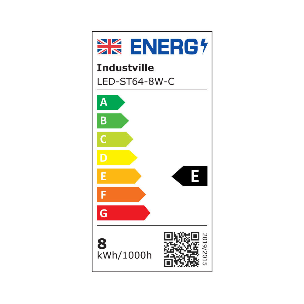 LED Edison Dimmable Bulb - 8W E27 Pear ST64 - Clear
