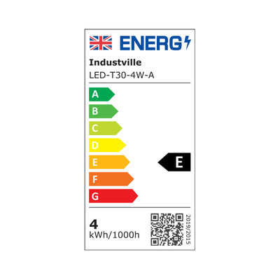 LED Edison Old Filament Dimmable Bulb - 4W E27 Cylinder T30 - Amber - LED Decorative Light Bulbs - Industville Lighting UK