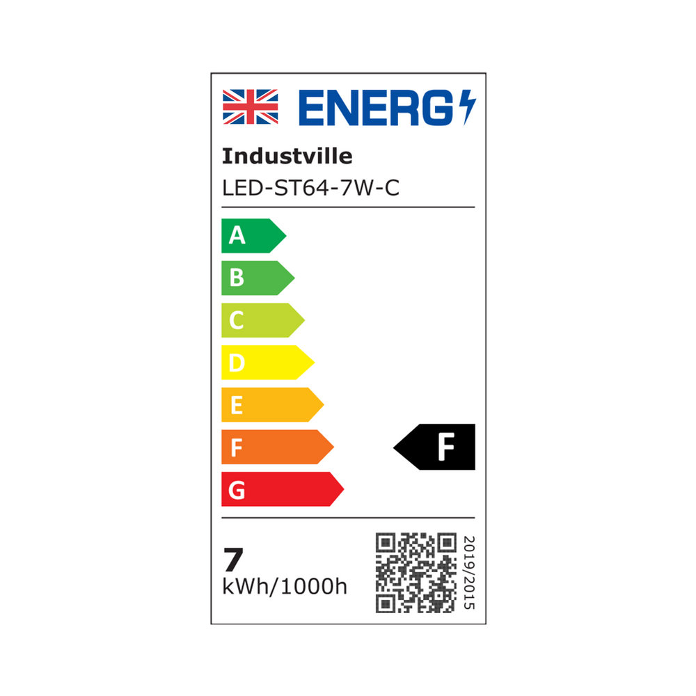 LED Edison Dimmable Bulb - 7W E27 Pear ST64 - Clear