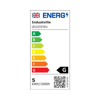 LED Edison Spiral Old Filament Dimmable Bulb - 5W E27 Globe G125 - Amber - LED Decorative Light Bulbs - Industville Lighting UK
