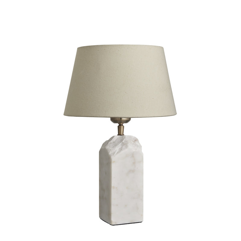 Marble Medium Ridge Table Lamp - White - Large Decorative Lights - Industville Lighting UK