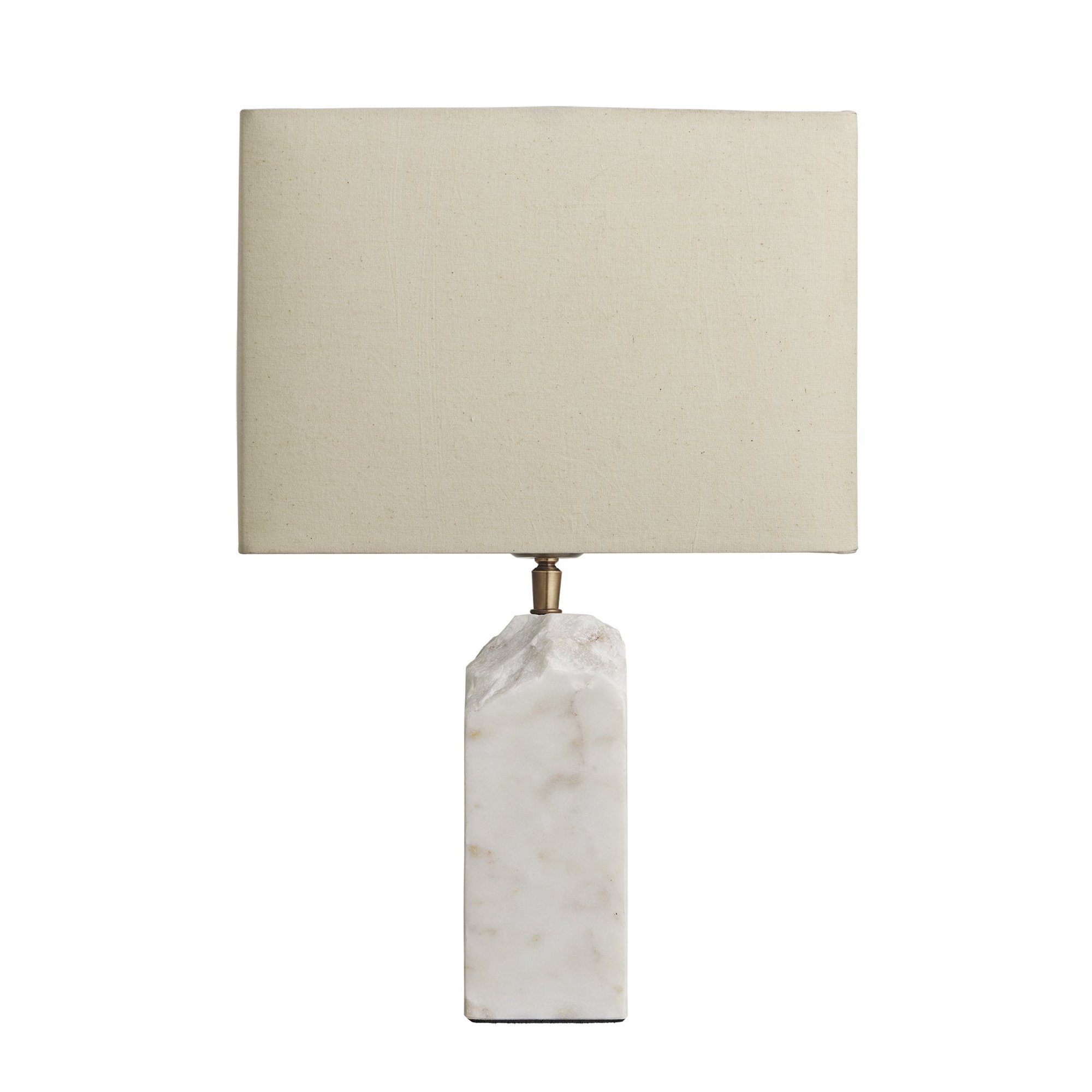 Marble Medium Ridge Table Lamp with Base and Natural Cotton Rectangle Empire Shade in Medium, Industville MA-M-RITL-W-EM-M-NC