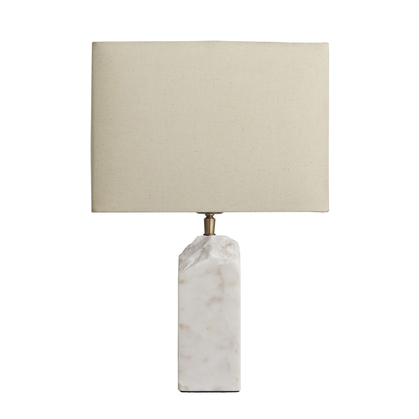 Marble Medium Ridge Table Lamp with Base and Natural Cotton Rectangle Empire Shade in Medium, Industville MA-M-RITL-W-EM-M-NC