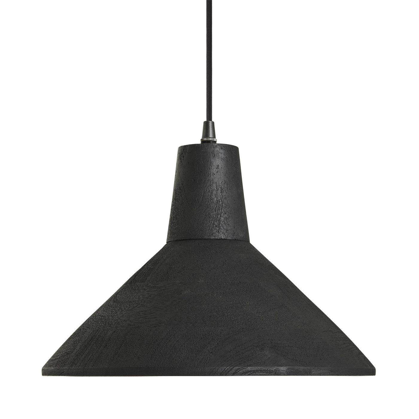 Black Maribo Wooden Pendant Light - 12 inch