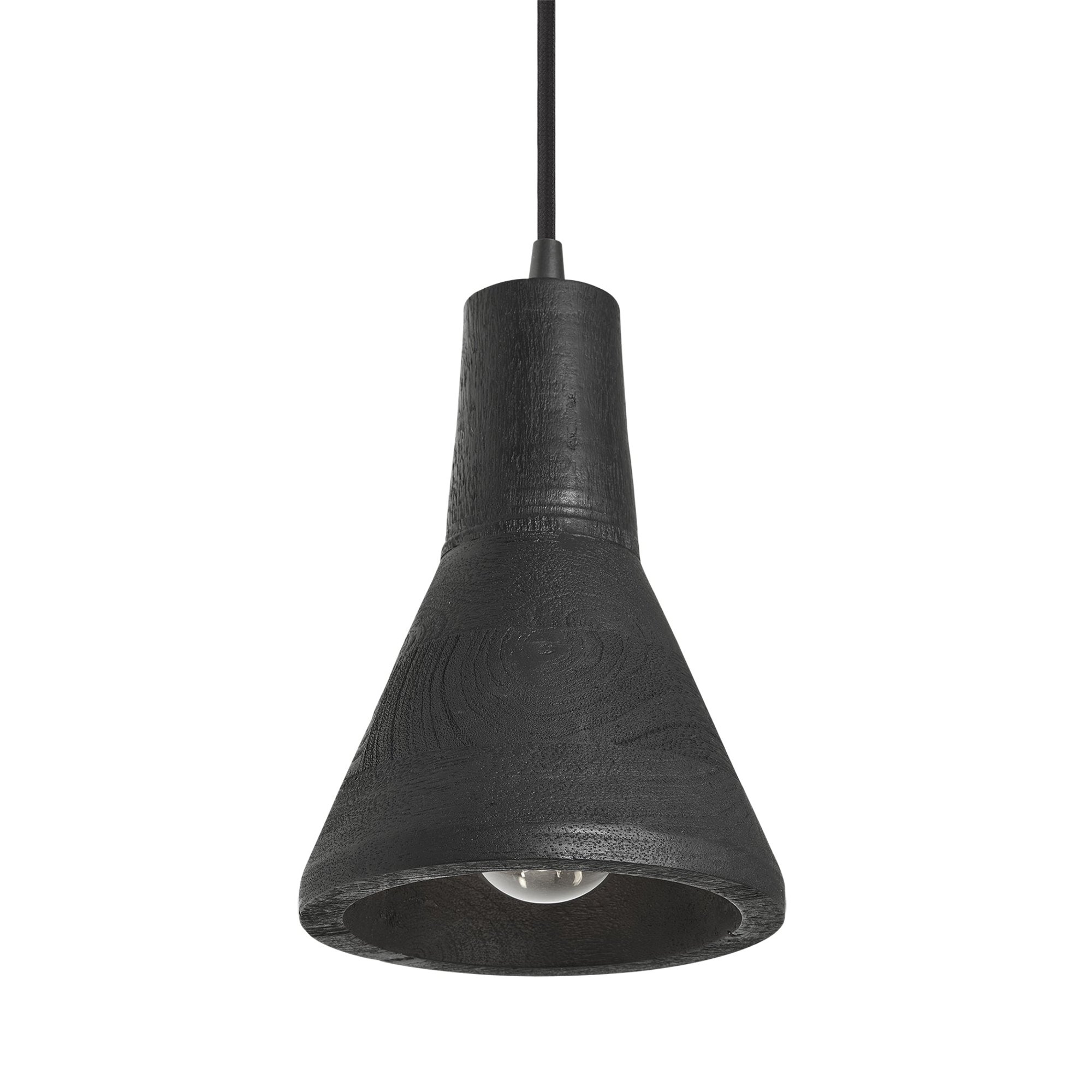 Black Maribo Wooden Pendant Light - 6 inch
