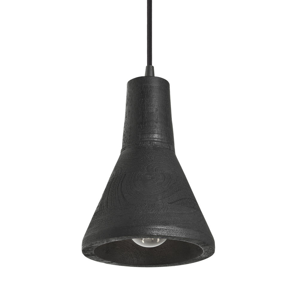 Black Maribo Wooden Pendant Light - 6 inch