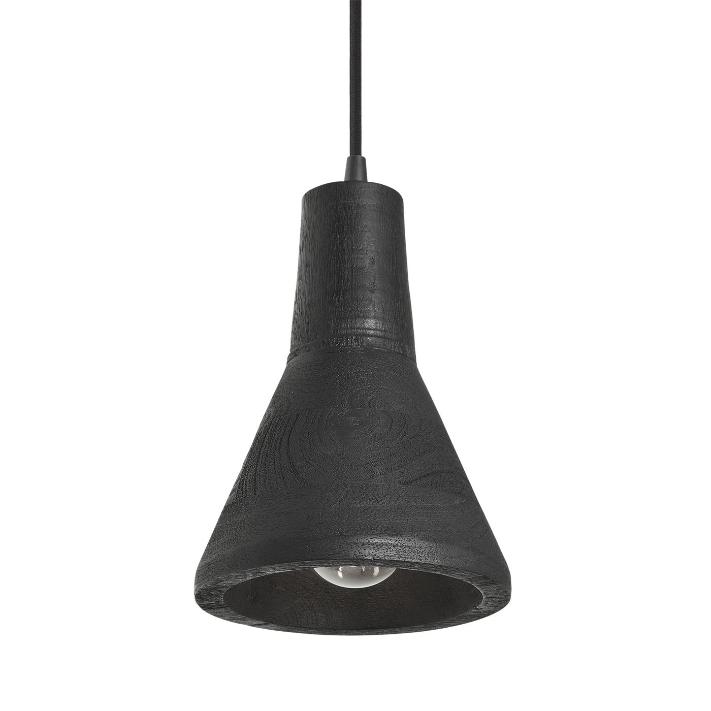 Black Maribo Wooden Pendant Light - 6 inch