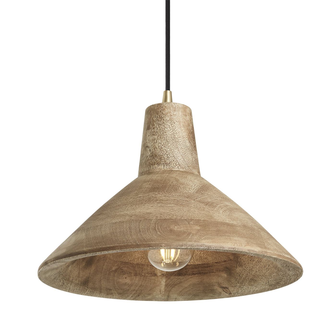 Natural Maribo Wooden Pendant Light - 12 inch