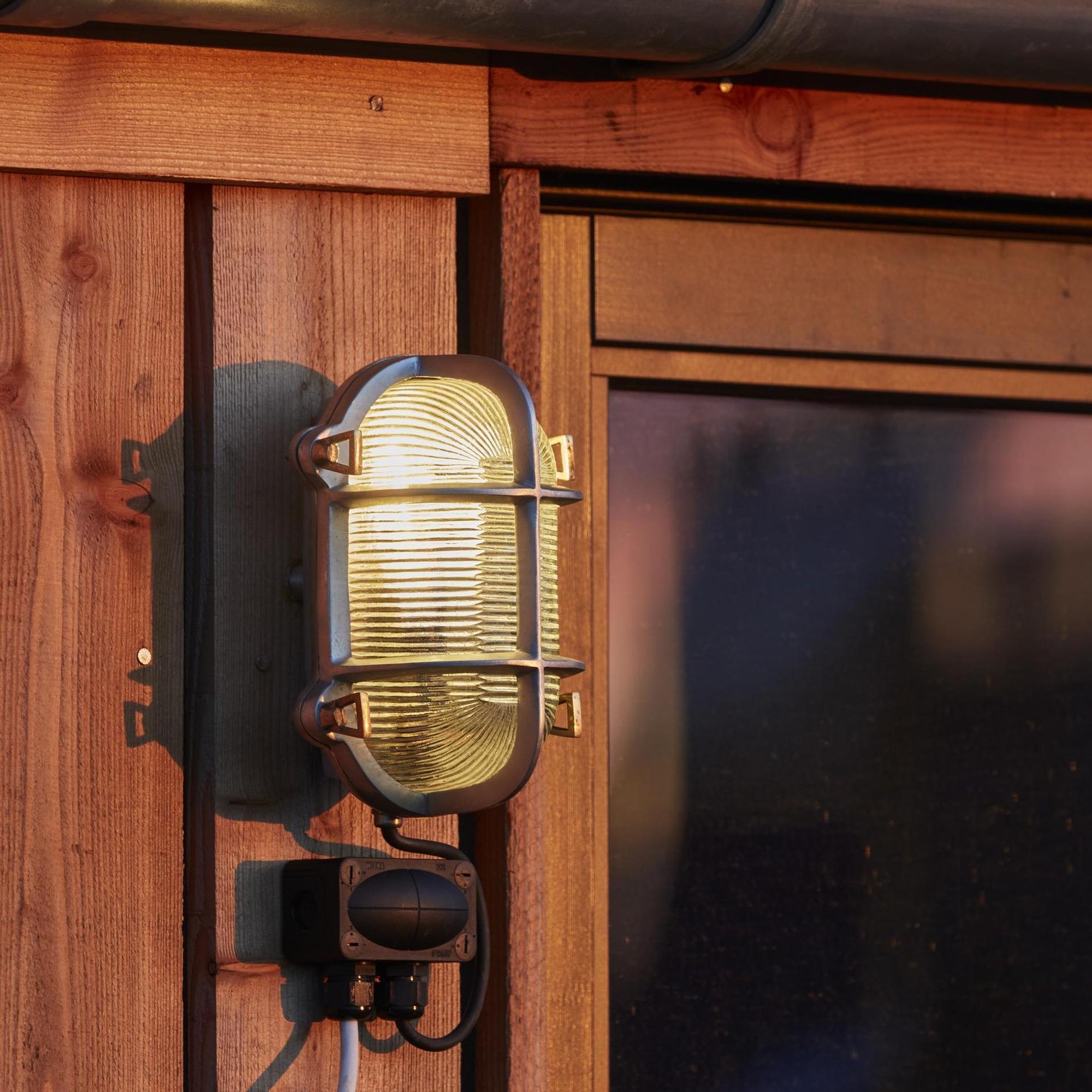 Gunmetal Bulkhead Outdoor & Bathroom Oval Wall Light in 6 Inch, Product code is BK-IP65-OWL6-GN-BSW-RB