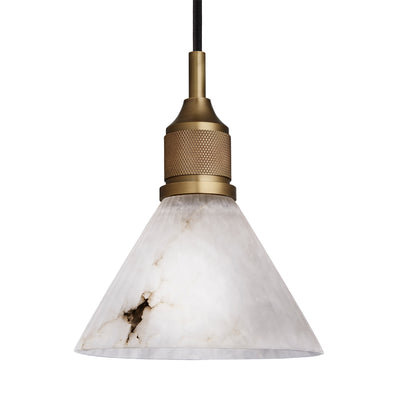 Noho Alabaster Fluted Funnel Pendant Light - 7 Inch - Restaurant & Bar Lights - Industville Lighting UK