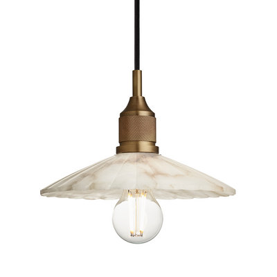 Noho Alabaster Fluted Slope Pendant Light - 9 Inch - New In Lighting - Industville Lighting UK