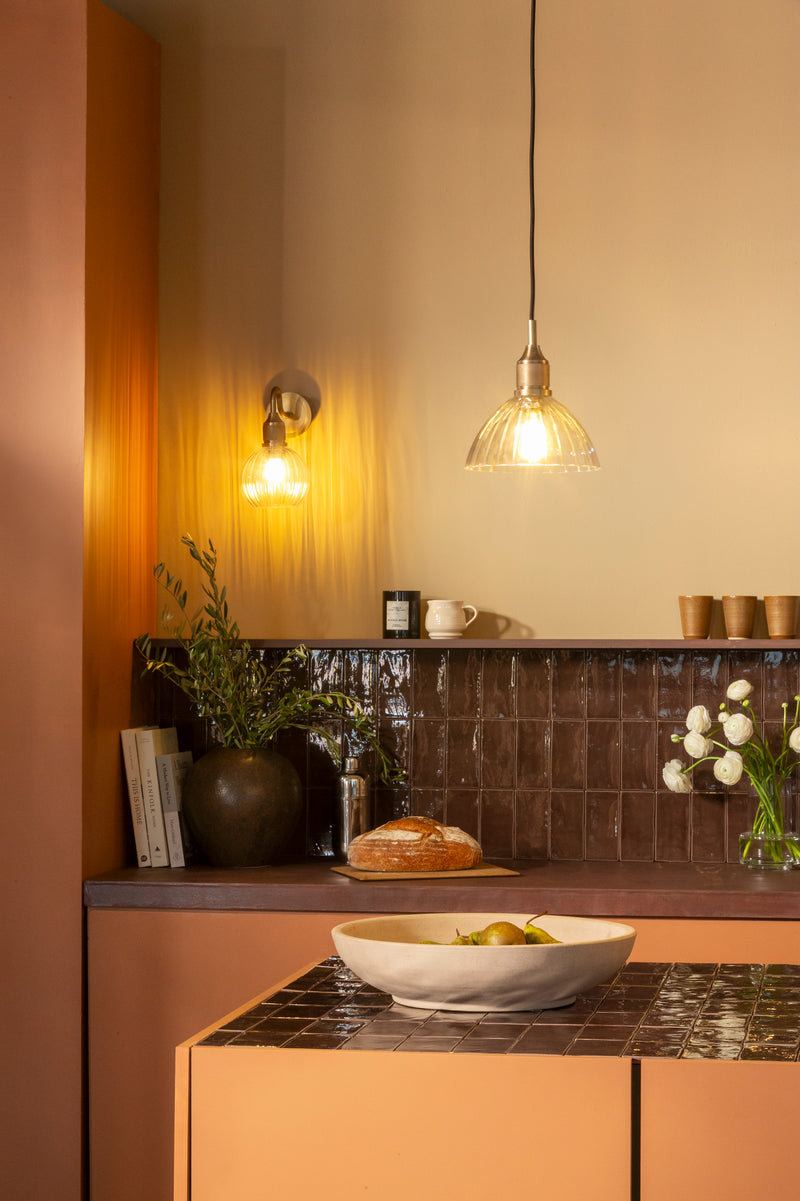 Noho Glass Ribbed Dome Pendant Light - 8 Inch - New in Lighting & Homeware - Industville Lighting UK