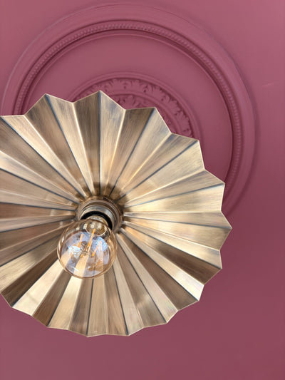 Noho Pleated Slope Pendant Light - 12 Inch - Living Room Lights - Industville Lighting UK