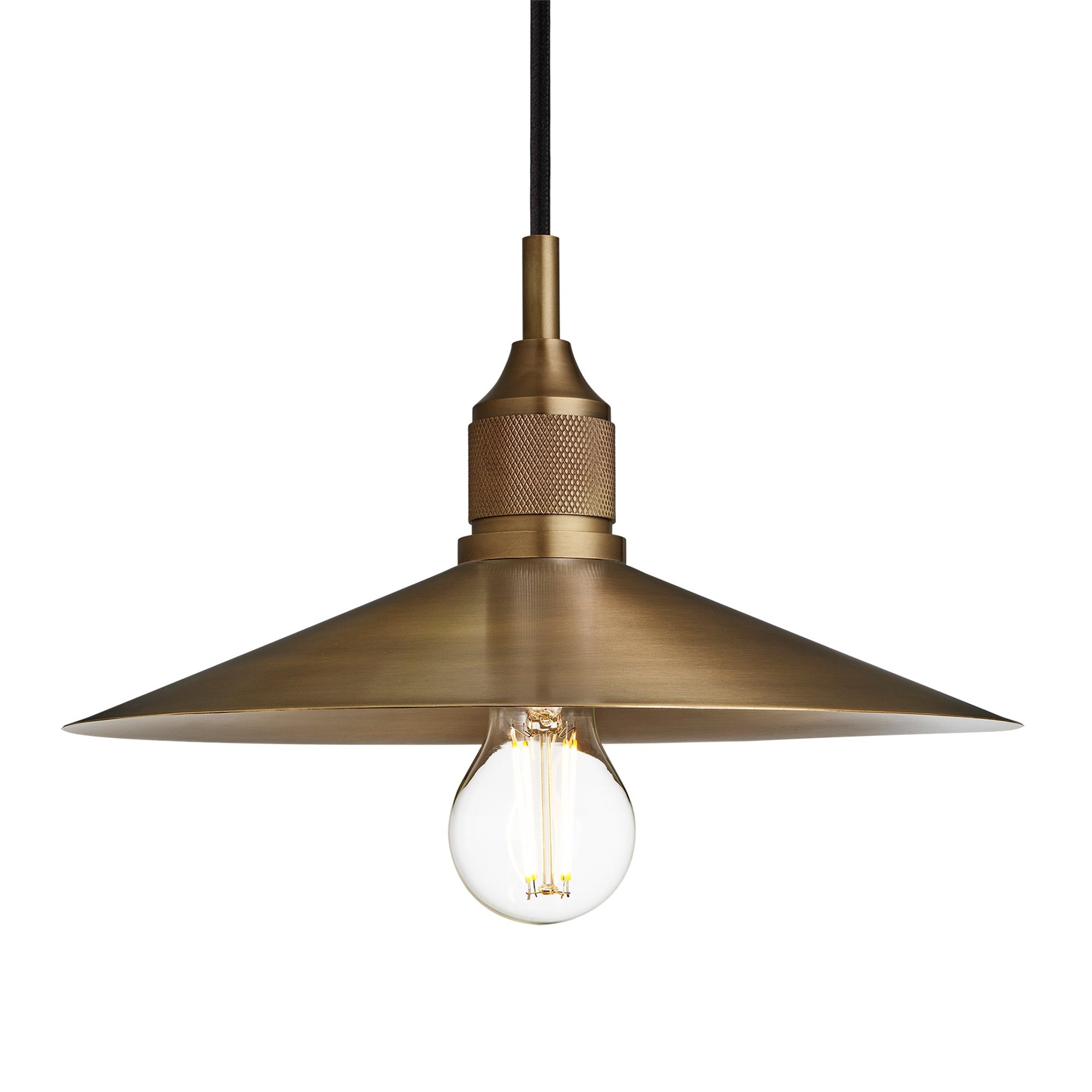 Noho Slope Pendant Light - 12 Inch with Brass Holder