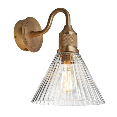 Noho Glass Ribbed Funnel Swan Neck Wall Light - 7 Inch - New in Lighting & Homeware - Industville Lighting UK